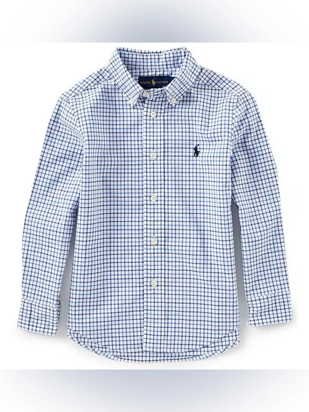 Ralph Lauren Little Boys Long-Sleeve Checked Plaid Poplin Shirt Size 3
